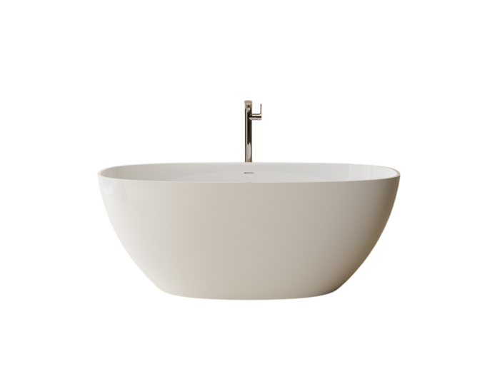 Cada freestanding ovala, compozit alb mat, interior lucios, 167x80x63 cm, Foglia Florence [2]