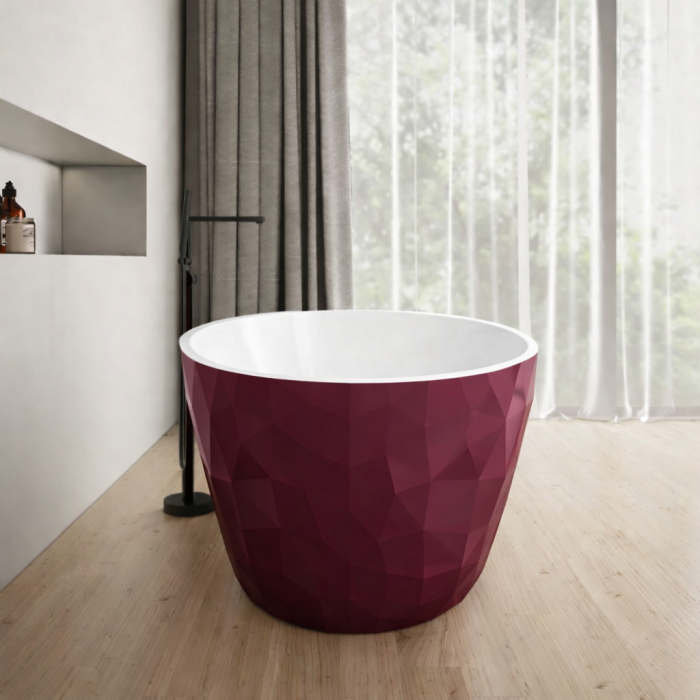 Cada freestanding burgundy, compozit 3D, ovala 167 x 82 cm, Foglia Ovale [2]