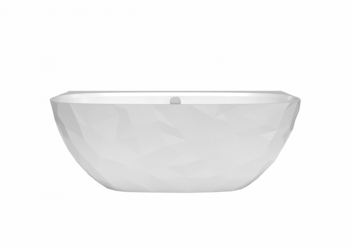 Cada freestanding compozit, 160 x 80 cm, lipita de perete, model  3D, alb lucios Foglia Linea [3]