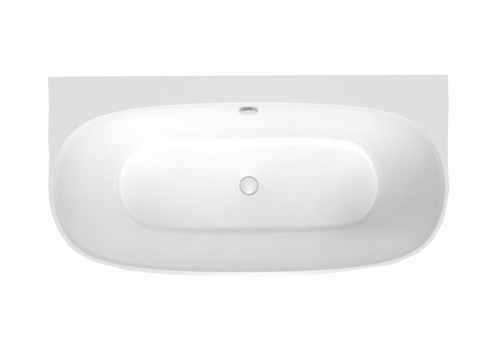 Cada freestanding compozit, 160 x 80 cm, lipita de perete, model  3D, alb lucios Foglia Linea [4]