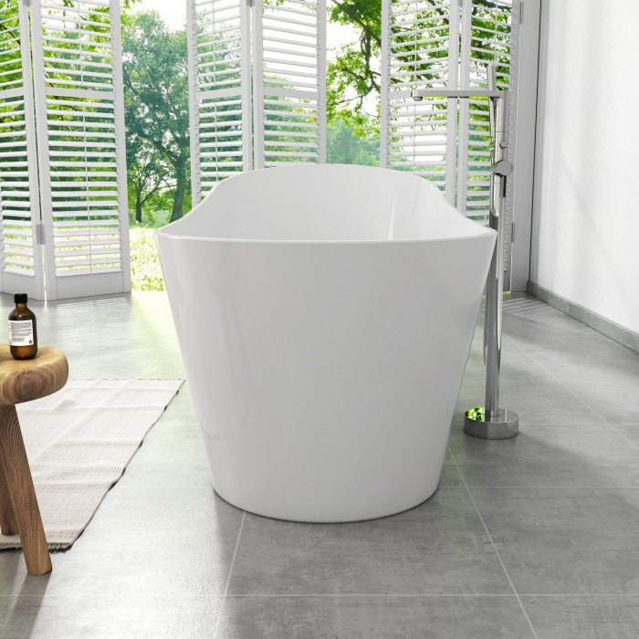Cada freestanding compozit, 170 x 73 cm, ovala, alb lucios, Foglia Viva [4]