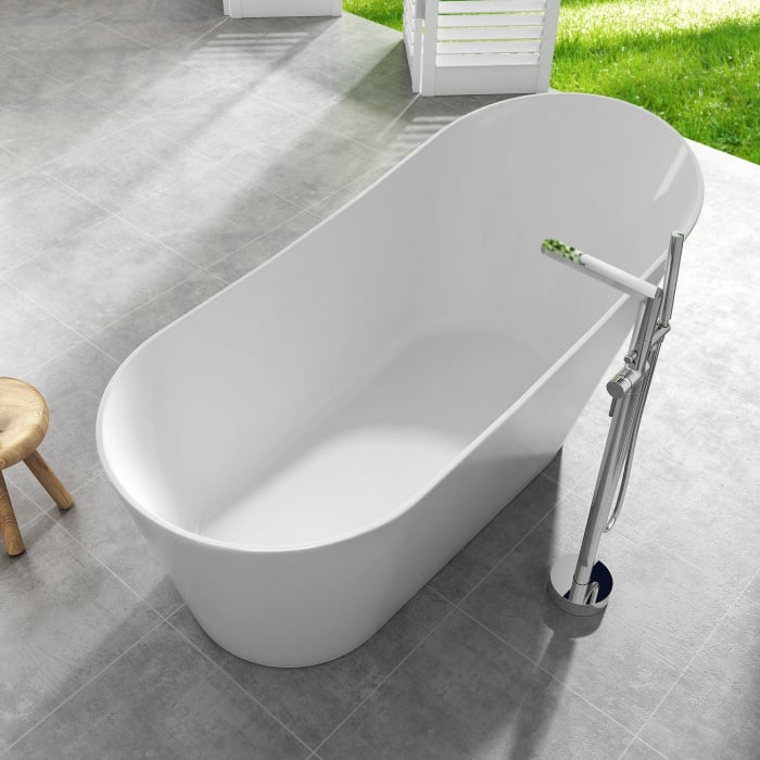 Cada freestanding compozit, 170 x 73 cm, ovala, alb lucios, Foglia Viva [5]