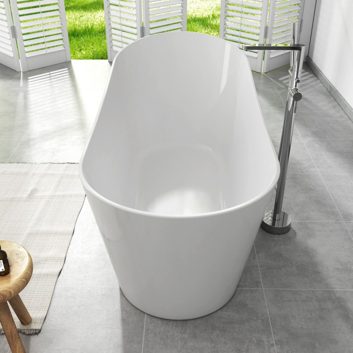Cada freestanding compozit, 170 x 73 cm, ovala, alb lucios, Foglia Viva [2]