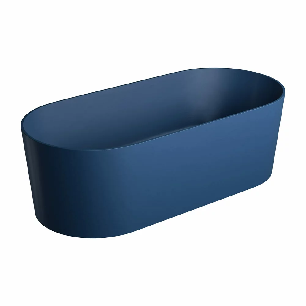 Cada freestanding compozit, albastru mat, 180x76 cm, Foglia Evo