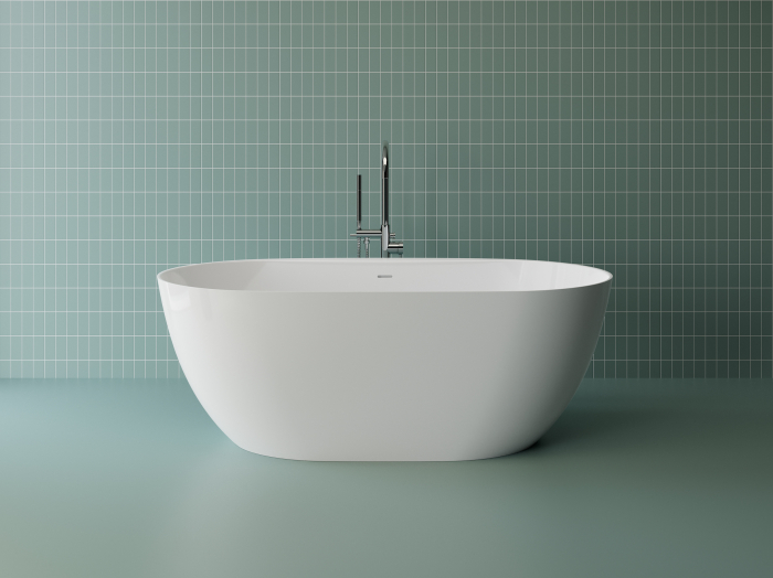 Cada freestanding compozit Marmite Lagos, 167 x 81 cm, ovala, alb lucios [4]