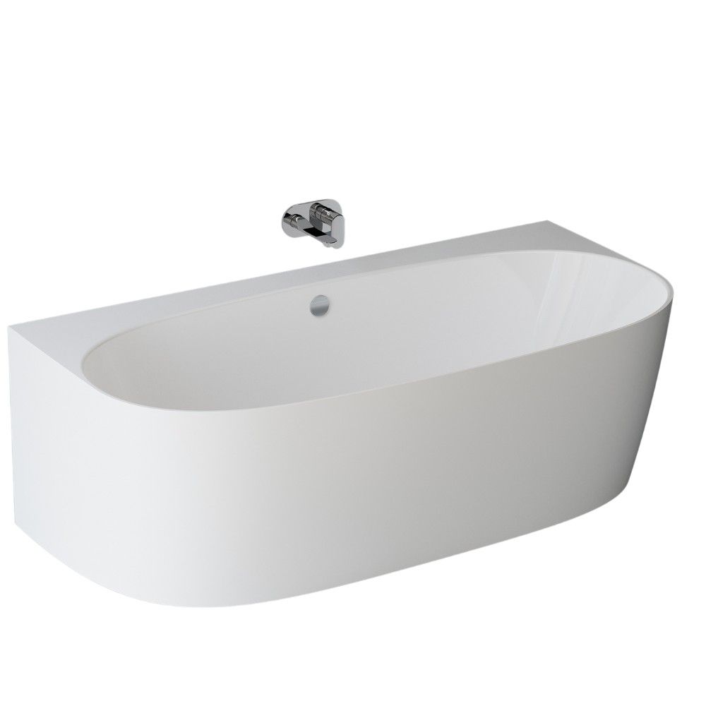 Cada freestanding compozit Marmite Como, 180 x 86 cm, lipita de perete, alb lucios [2]