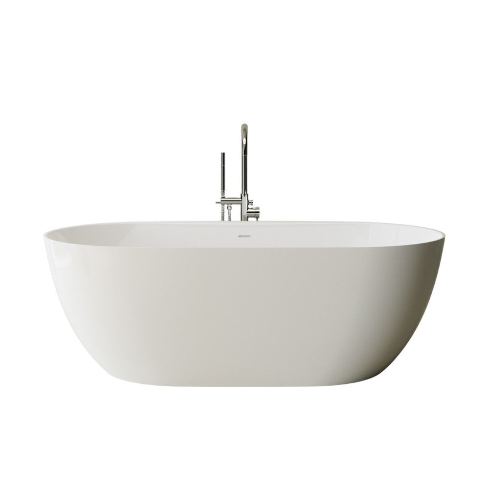 Cada freestanding compozit 180 x 81 cm, ovala, alb lucios, Foglia Shape