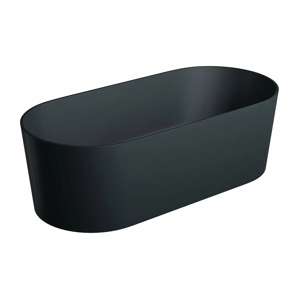 Cada freestanding compozit, negru mat, 180x76 cm, Foglia Evo