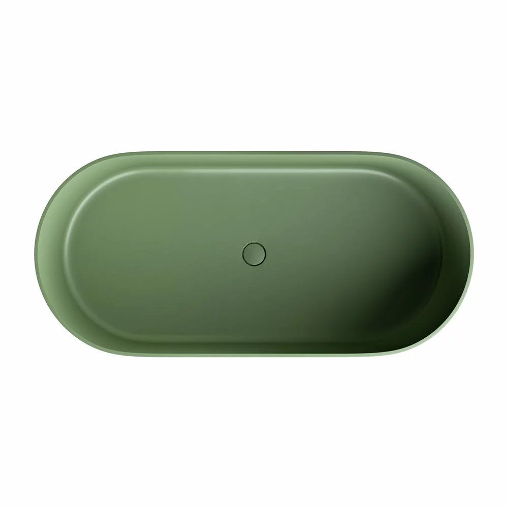 Cada freestanding compozit, verde mat, 180x76 cm, Foglia Evo [2]