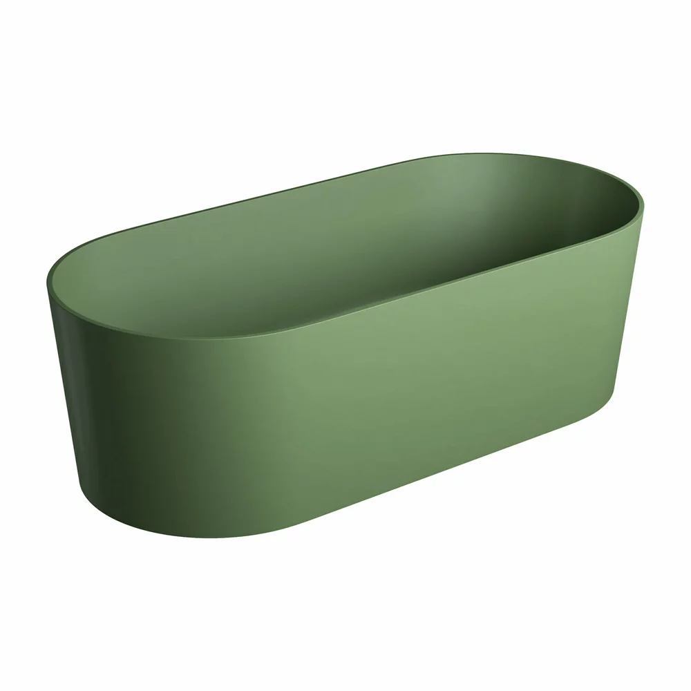 Cada freestanding compozit, verde mat, 180x76 cm, Foglia Evo