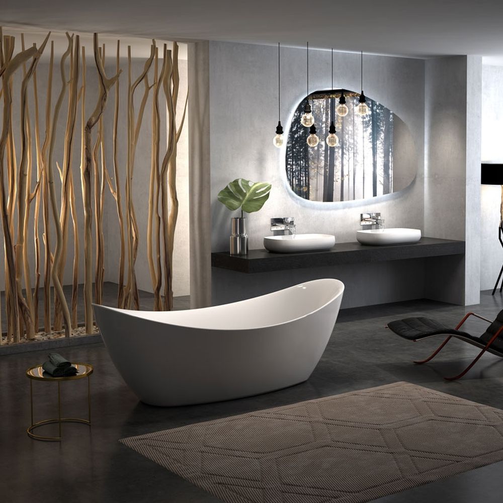 Cada freestanding Florida Flora cu instalatie, 173 x 73 cm [3]