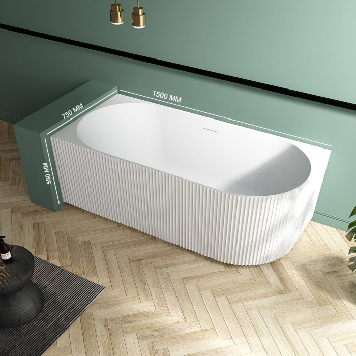 Cada baie pe colt Andalusia, 150x75 cm, orientare stanga cu iluminare LED, alb lucios [3]