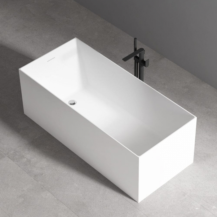 Cada baie freestanding dreptunghiulara, 150x70 cm, alb lucios, Eclipse [2]