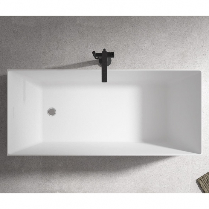 Cada baie freestanding dreptunghiulara, 150x70 cm, alb lucios, Eclipse [4]