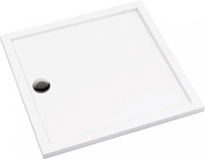 Cadita de dus acrilica, alba, 80x80x4.5 cm, patrata, Deante Prizma