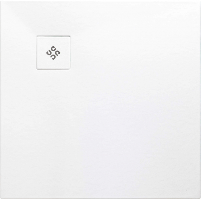 Cadita de dus patrata, acril, slim, alb, 80x80x4 cm, Deante Silia [2]