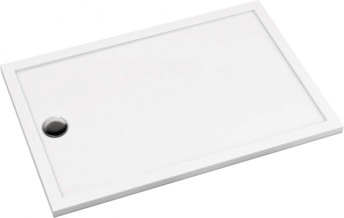 Cadita de dus dreptunghiulara, din acril, alba, 110x80x4.5 cm, Deante Prizma