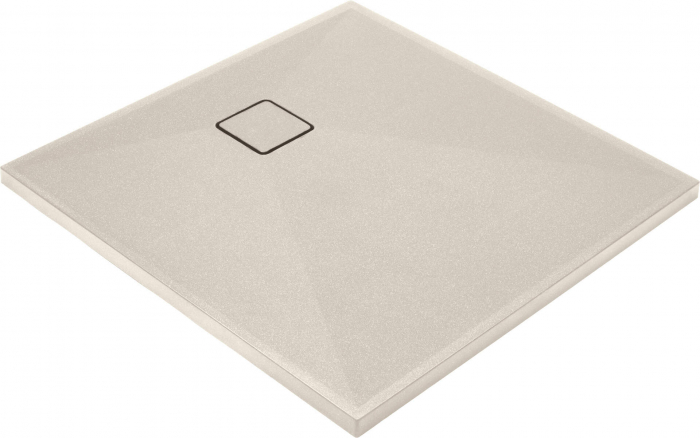 Cadita de dus patrata, din granit, slim, bej, 80x80x3.6 cm, Deante Correo