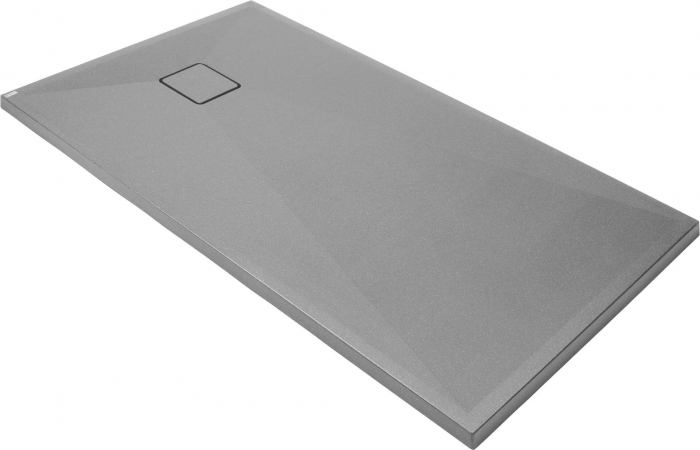 Cadita de dus dreptunghiulara, din granit, slim, gri, 140x70x4.5 cm, Deante Correo