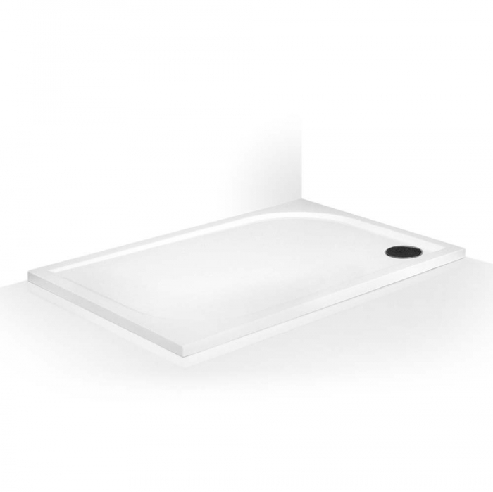 Cadita de dus dreptunghiulara, din marmura sintetica, Alba, 120x80x3 cm, Roth Rectan-M, picioruse incluse, finisaj anti-alunecare [4]
