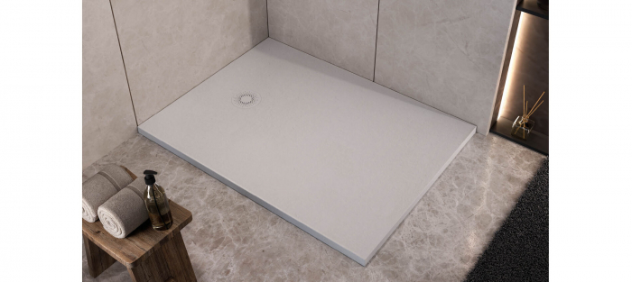 Cadita de dus dreptunghiulara, din marmura turnata, Alba, 120x80x3.5 cm, KolpaSan Hopp [3]