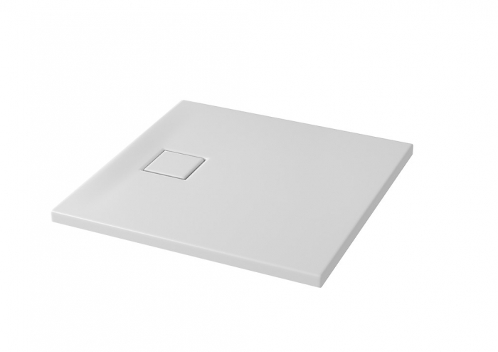Cadita de dus patrata, acril, slim, alb mat, 80x80x4 cm, Cersanit Tako Slim [2]