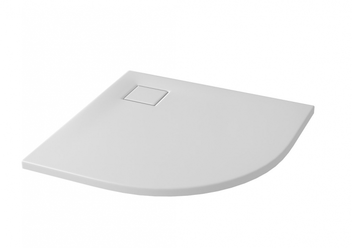 Cadita de dus remirotunda, acril, slim, alb mat, 90x90x4 cm, Cersanit Tako Slim [2]