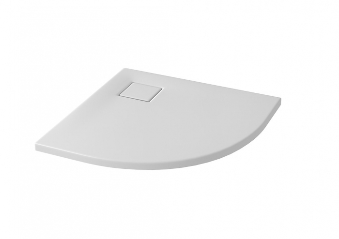 Cadita de dus remirotunda, acril, slim, alb mat, 80x80x4 cm, Cersanit Tako Slim [2]