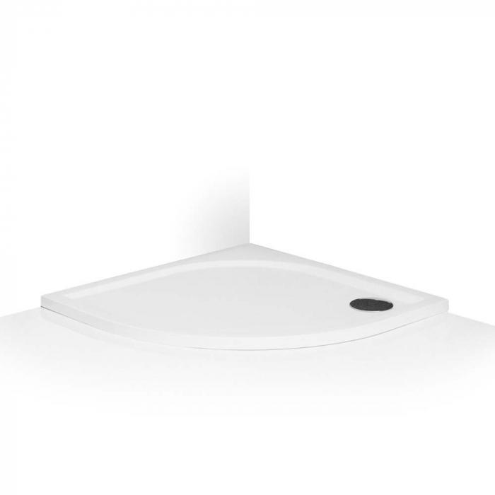 Cadita de dus semirotunda, din marmura, Alba, 80x80x3 cm, Roth Dream-M, picioare incluse, finisaj anti-alunecare [2]
