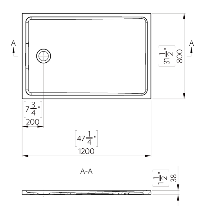 Cadita dus 120x80 cm din compozit, dreptunghiulara, alba, Foglia Elysium [2]