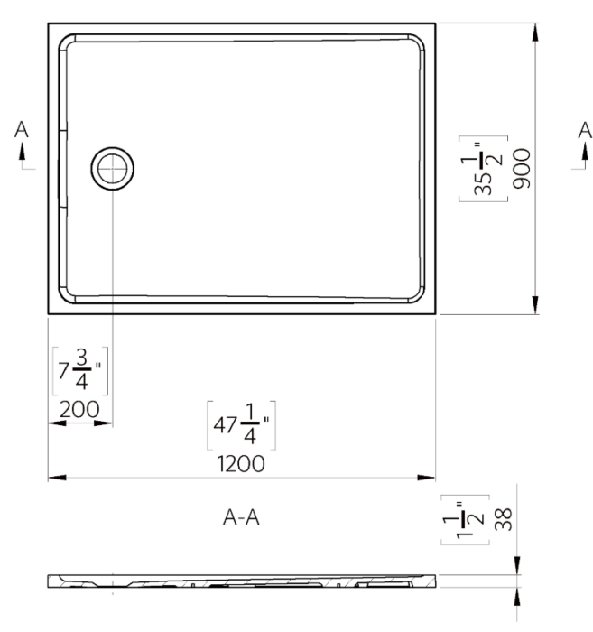 Cadita dus 120x90 cm din compozit, dreptunghiulara, alba, Foglia Elysium [2]