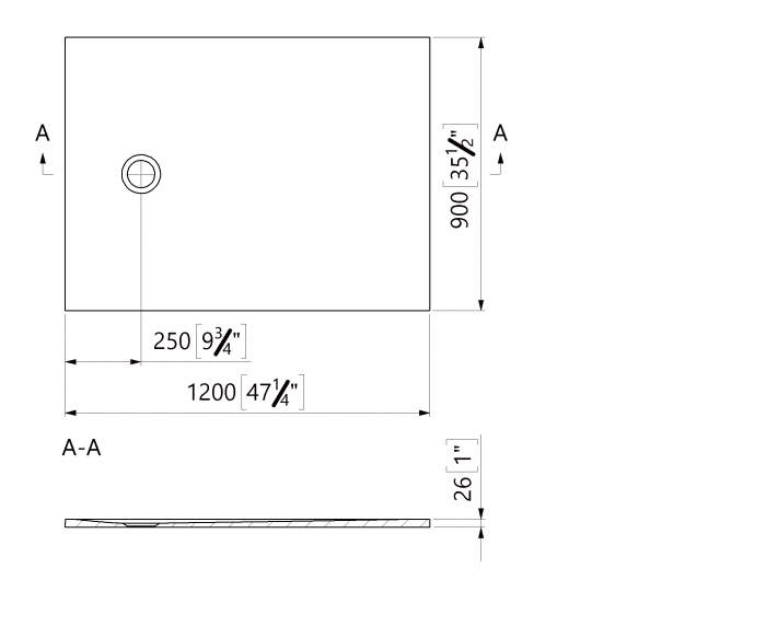 Cadita dus compozit Marmite Burgos 120x90 cm, dreptunghiulara, alb mat [3]