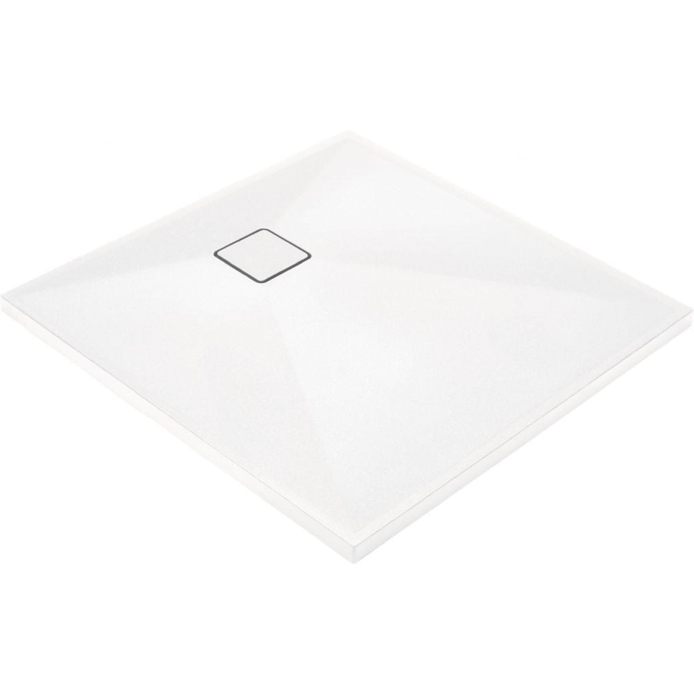 Cadita dus compozit slim patrata alba 80x80 cm Deante Correo Square