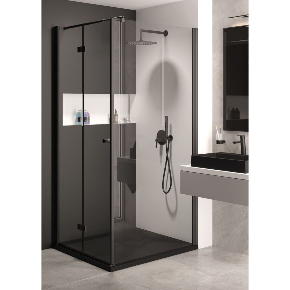 Cadita dus compozit slim patrata neagra 90x90 cm Deante, Correo Square [3]