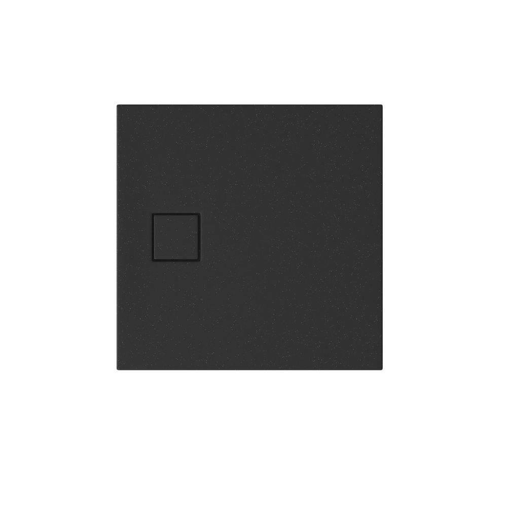 Cadita dus patrata neagra 80x80 cm Cersanit Tako Slim cu sifon inclus [2]