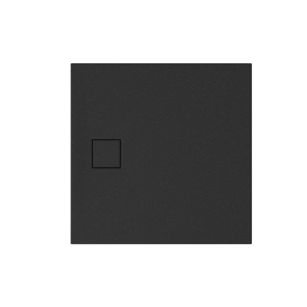 Cadita dus patrata neagra 90x90 cm Cersanit Tako Slim cu sifon inclus [2]