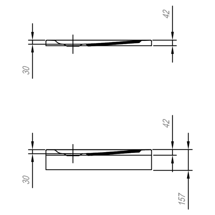 Cadita dus semirotunda 90x90 cm, pentru inzidire KolpaSan, Evelin R [3]
