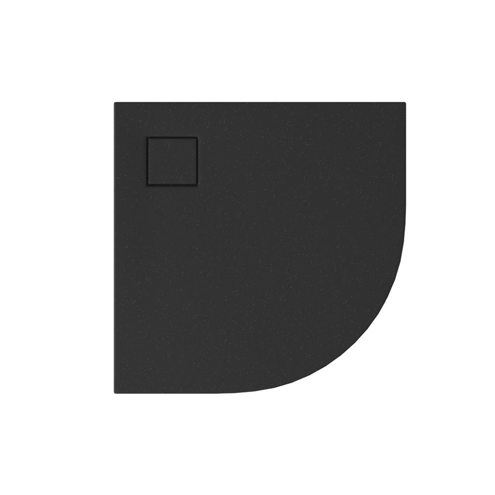 Cadita dus semirotunda neagra 90x90 cm Cersanit Tako Slim cu sifon inclus [2]