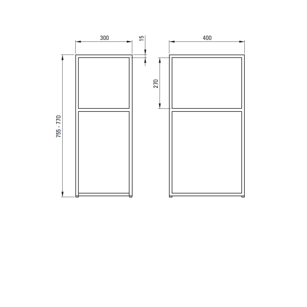 Cadru metalic negru pentru montare lavoar baie Correo, 30 cm [3]