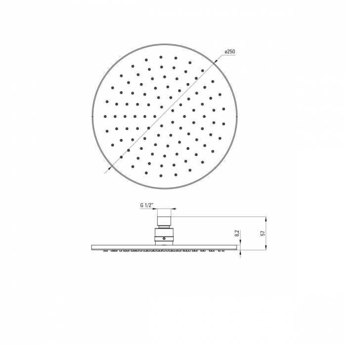 Palarie de dus rotunda, alb, 250 mm, Deante Cascada [2]