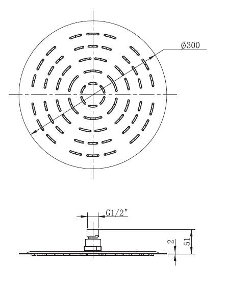 Cap de dus slim, rotund 300 mm, metal, finisaj oglinda, Inula FDesign [2]