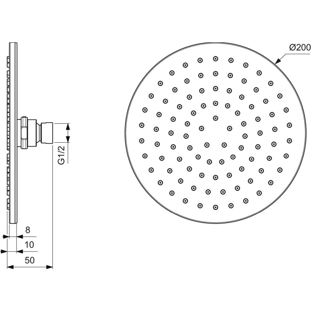 Palarie dus rotunda Ideal Standard Idealrain crom lucios [3]