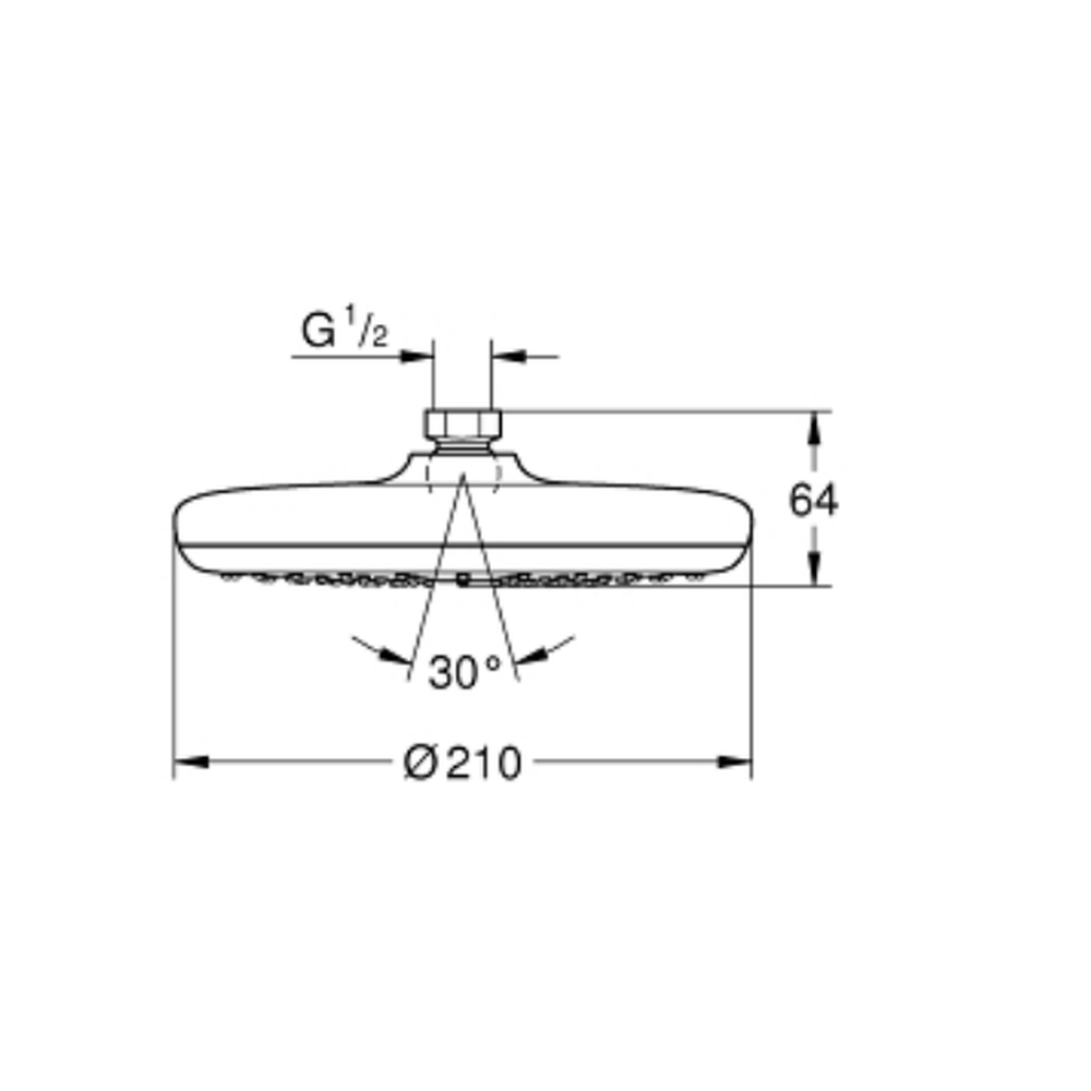 Palarie dus rotunda crom Ø 210 mm Grohe Tempesta 2 [3]