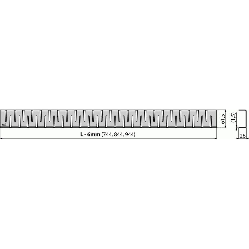 Capac pentru rigola dus din otel inoxidabil lucios 750 mm Alcadrain ZIP-750L [2]