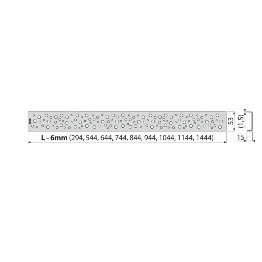 Capac pentru rigola dus din otel inoxidabil, crom, mat, 1150 mm Alcadrain BUBLE-1150M [2]
