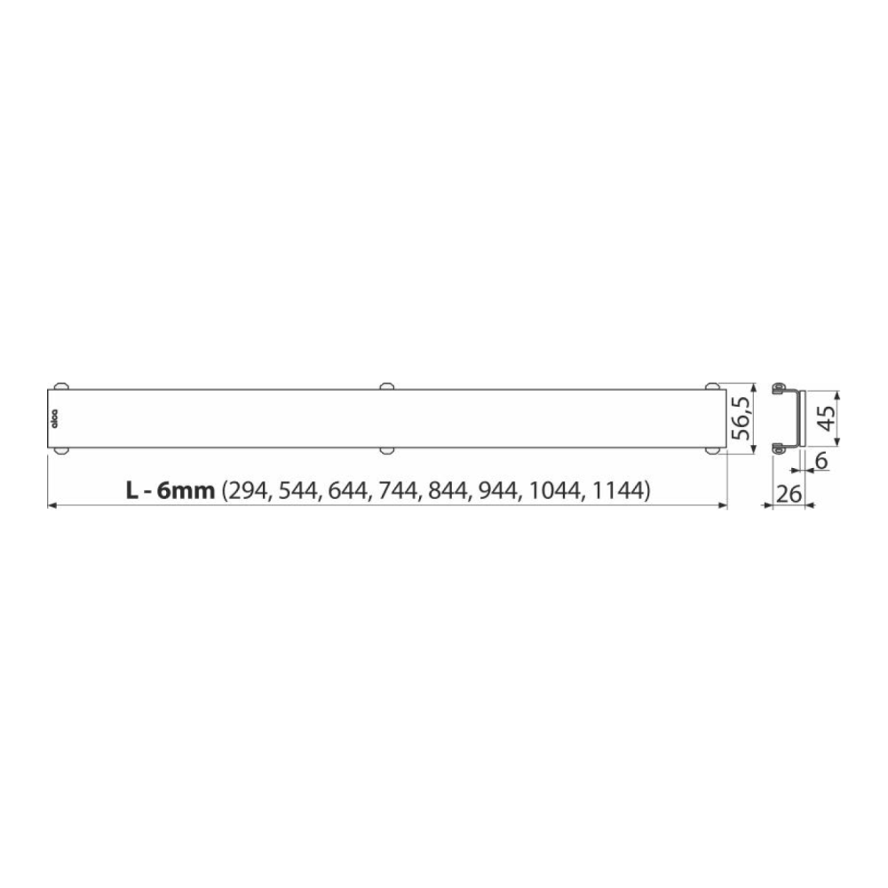 Capac pentru rigola dus din sticla alba 950 mm Alcadrain GL1200-950 [2]