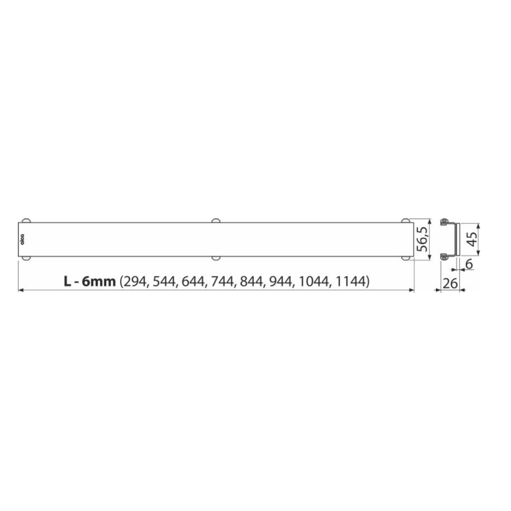 Capac pentru rigola dus din sticla verde 750 mm Alcadrain GL1202-750 [2]