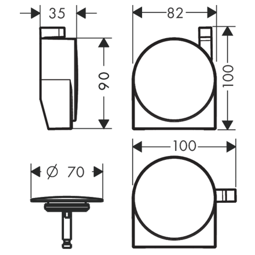 Capac ventil cada cu alimentare preaplin culoare auriu Hansgrohe Exafill S 58117990 [2]