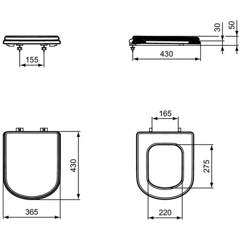Capac vas wc, alb lucios, cu inchidere soft-close, Ideal Standard Calla [3]