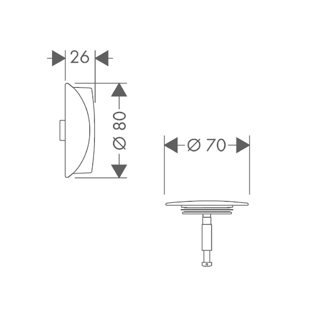 Capac ventil cada si maner rotire preaplin Hansgrohe Flexaplus, alb mat [2]